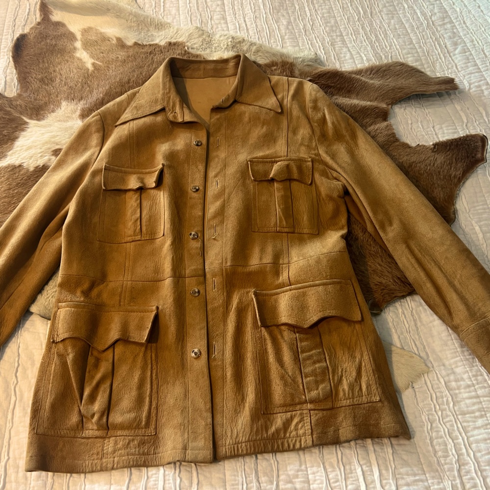 Vintage 100% leather blazer style jacket